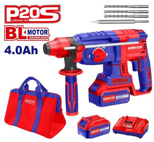 Батериска дупчалка-чекан ELRH202286 Emtop