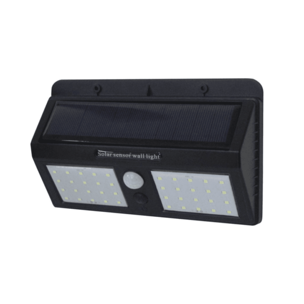 СОЛАРНО ЅИДНО СВЕТЛО АЛУМИНИУМСКО ЦРНО ТЕЛО IP54 1.5W 6000K 7.4V