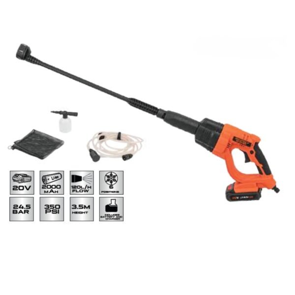 Батериски перач на коли MAXPULS MP-HPW05 | 20V | 24.5 bar