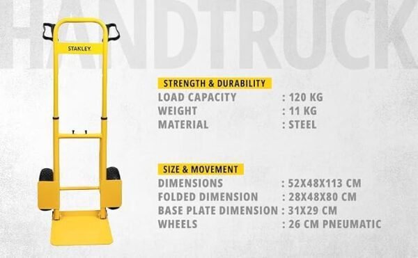 ТРАНСПОРТНА КОЛИЧКА Stanley FT520 | 120 kg | 31 x 29 cm | 11 kg | Челик